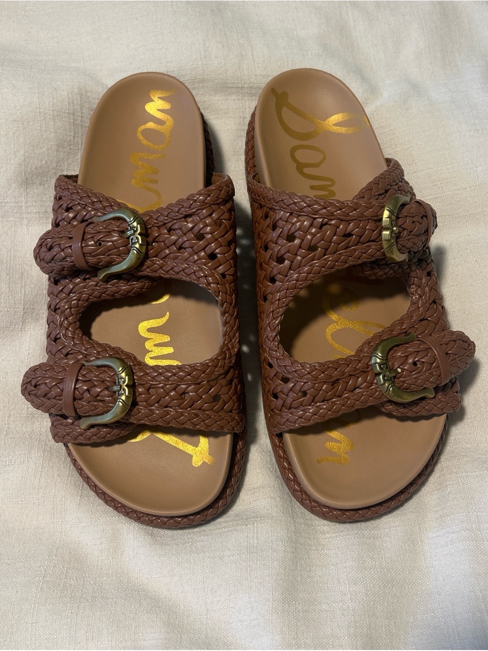 Sam Edelman Reid woven double buckle sandals